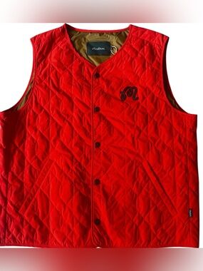 New Malbon Golf   Vincenzo Vest Mens size L  Orange  Lightweight